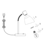 Tafellamp Spring 3391ST staal met E27 fitting