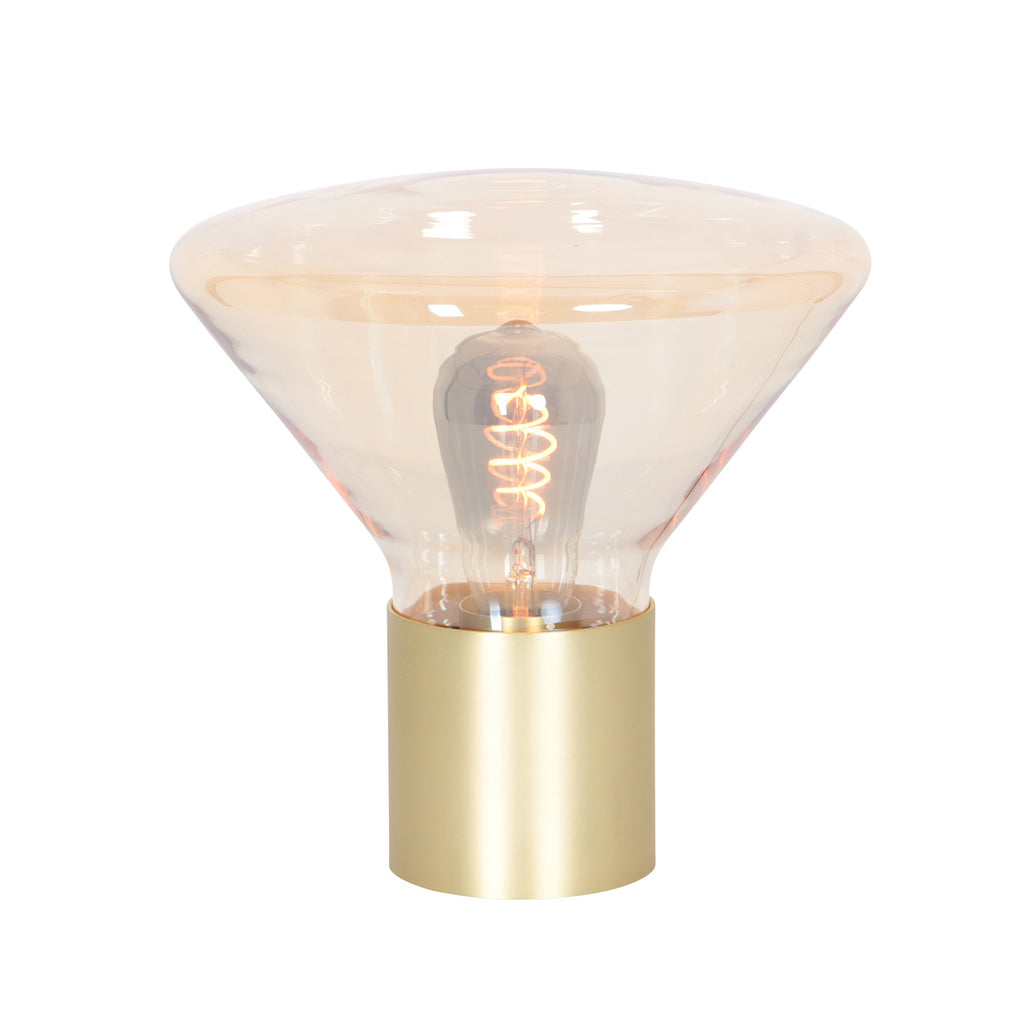 Tafellamp Ambiance 3401ME – messing lamp met amber glas