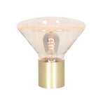 Tafellamp Ambiance 3401ME – messing lamp met amber glas