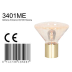 Tafellamp Ambiance 3401ME – messing lamp met amber glas