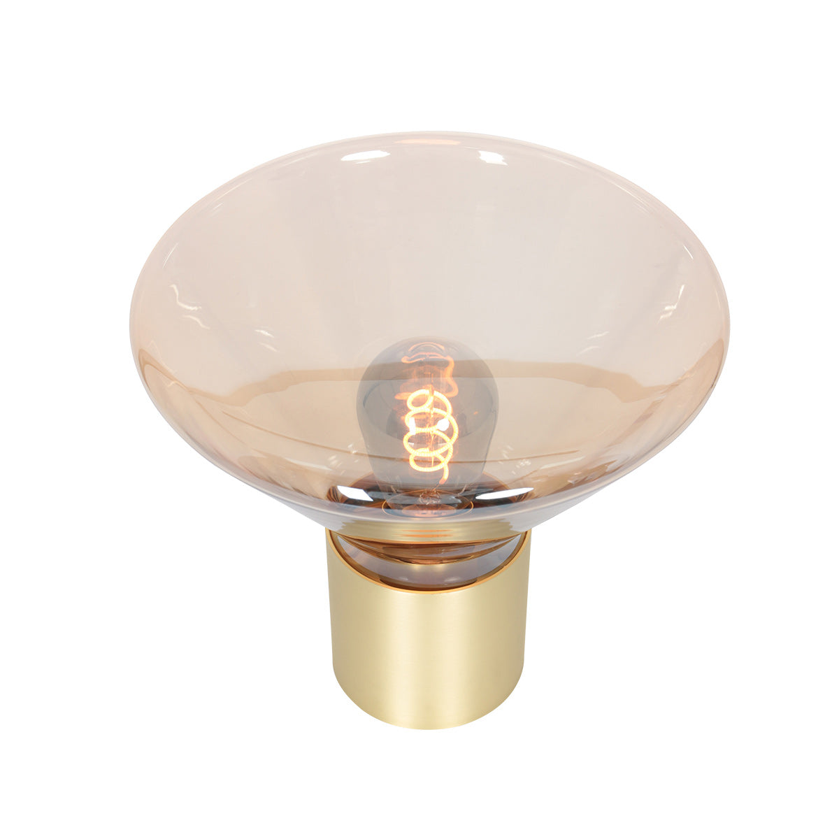Tafellamp Ambiance 3401ME – messing lamp met amber glas