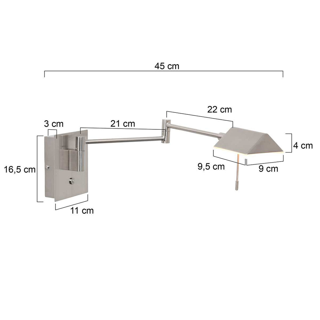 Wandlamp Retina 3402ST Staal