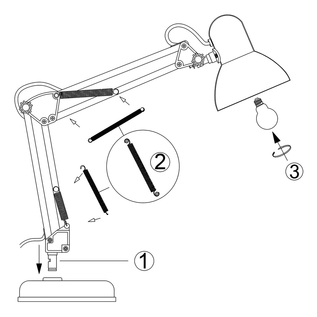 Tafellamp Study 3456ZW – zwarte bureaulamp verstelbaar