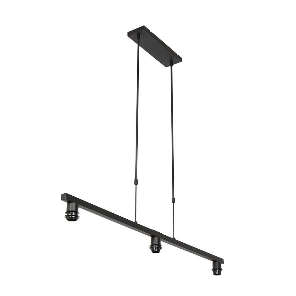 Zwarte 3-lichts hanglamp Stang 3457ZW zonder kappen