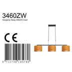 Hanglamp Stang 3460ZW wart + Kap Velours Goud