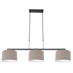 Hanglamp Stang 3462ZW Zwart + Kap Grijs Linnen