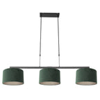 Hanglamp Stang 3463ZW Zwart + Kap Velours Groen