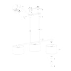Hanglamp Stang 3464ZW Zwart + Kap Velours Blauw