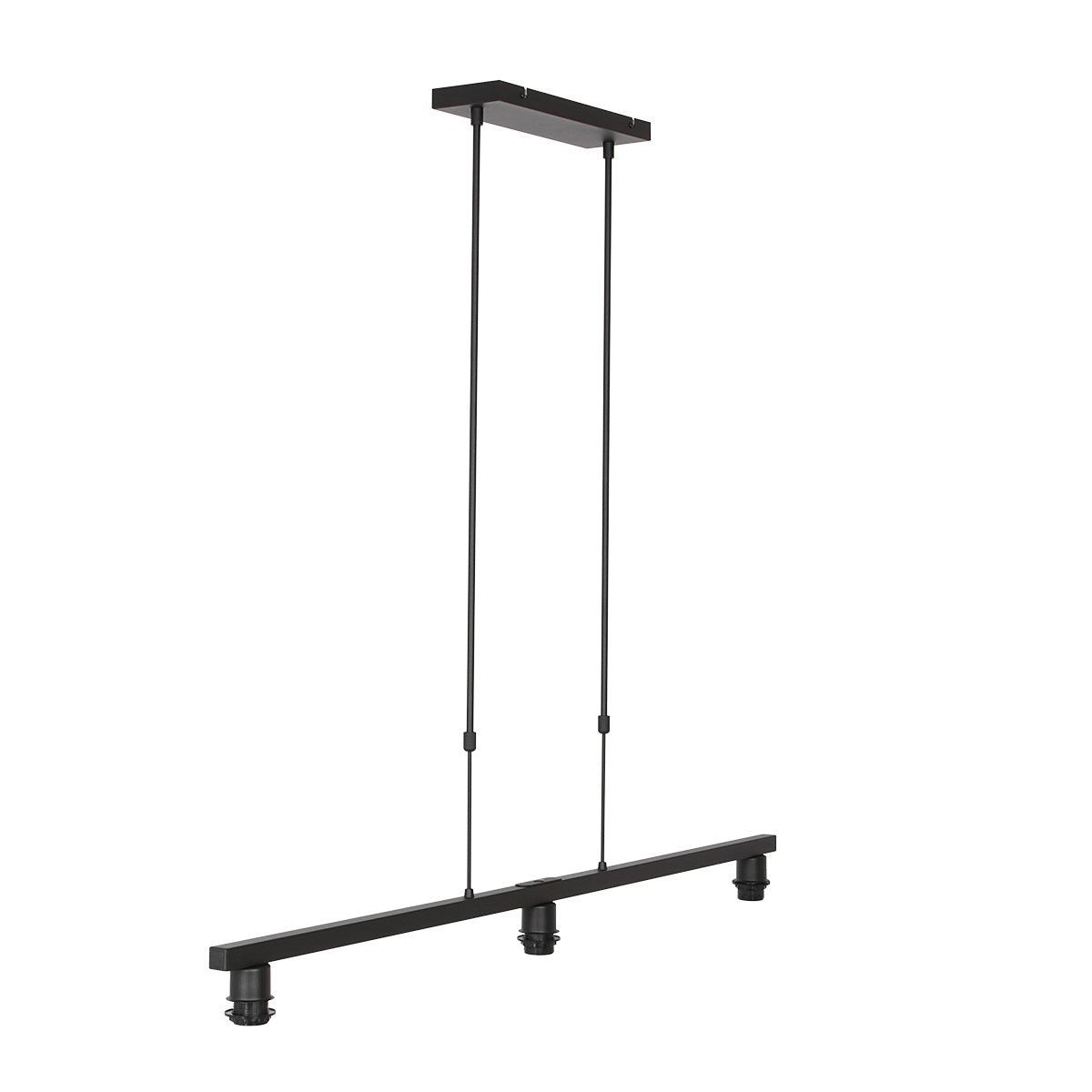 Hanglamp Stang 3464ZW Zwart + Kap Velours Blauw
