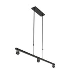 Hanglamp Stang 3464ZW Zwart + Kap Velours Blauw
