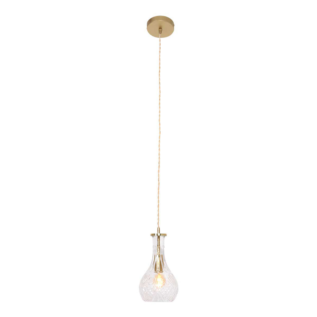 Hanglamp Grazio Glass 3493ME Messing met E14 fitting