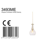 Hanglamp Grazio Glass 3493ME Messing met E14 fitting