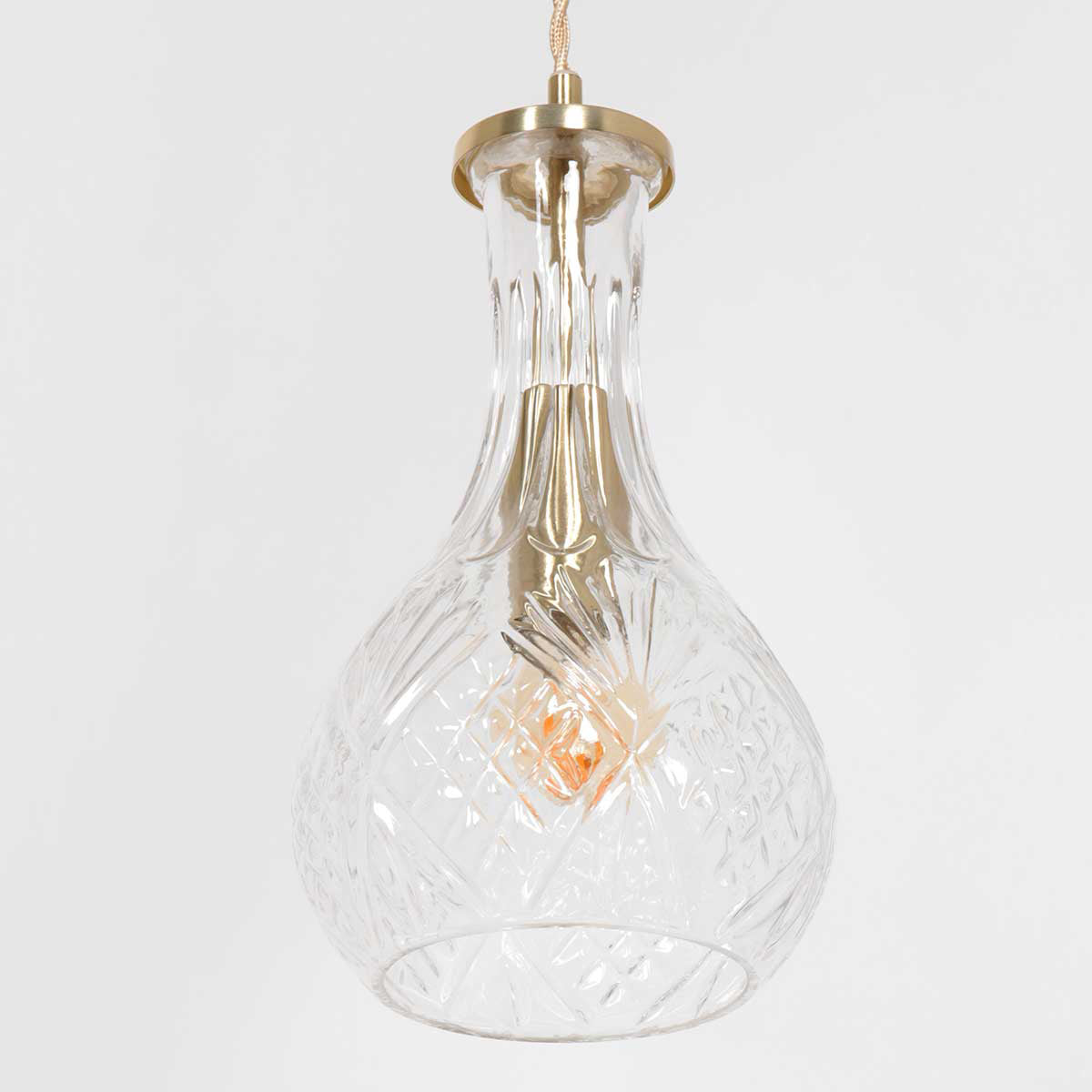 Hanglamp Grazio Glass 3493ME Messing met E14 fitting