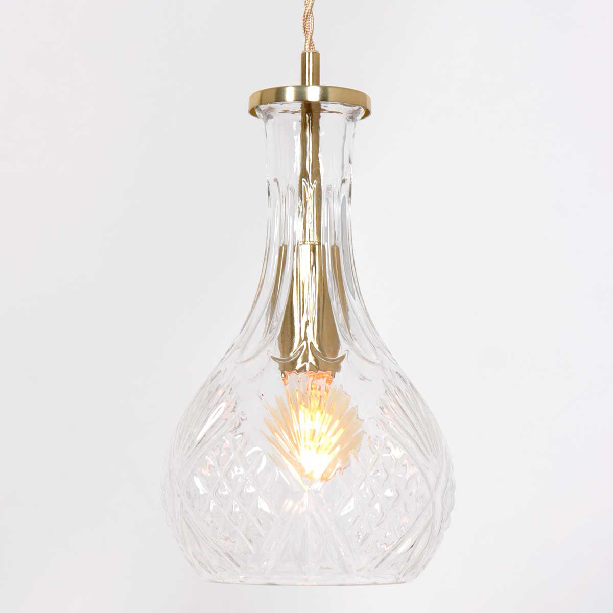 Hanglamp Grazio Glass 3493ME Messing met E14 fitting