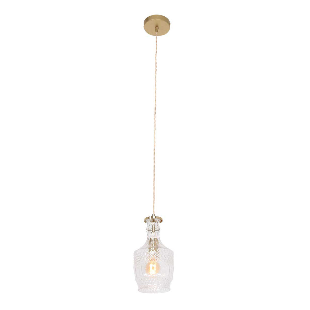 Hanglamp Grazio Glass 3494ME Messing met E14 fitting