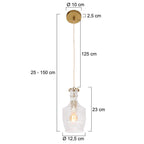 Hanglamp Grazio Glass 3494ME Messing met E14 fitting