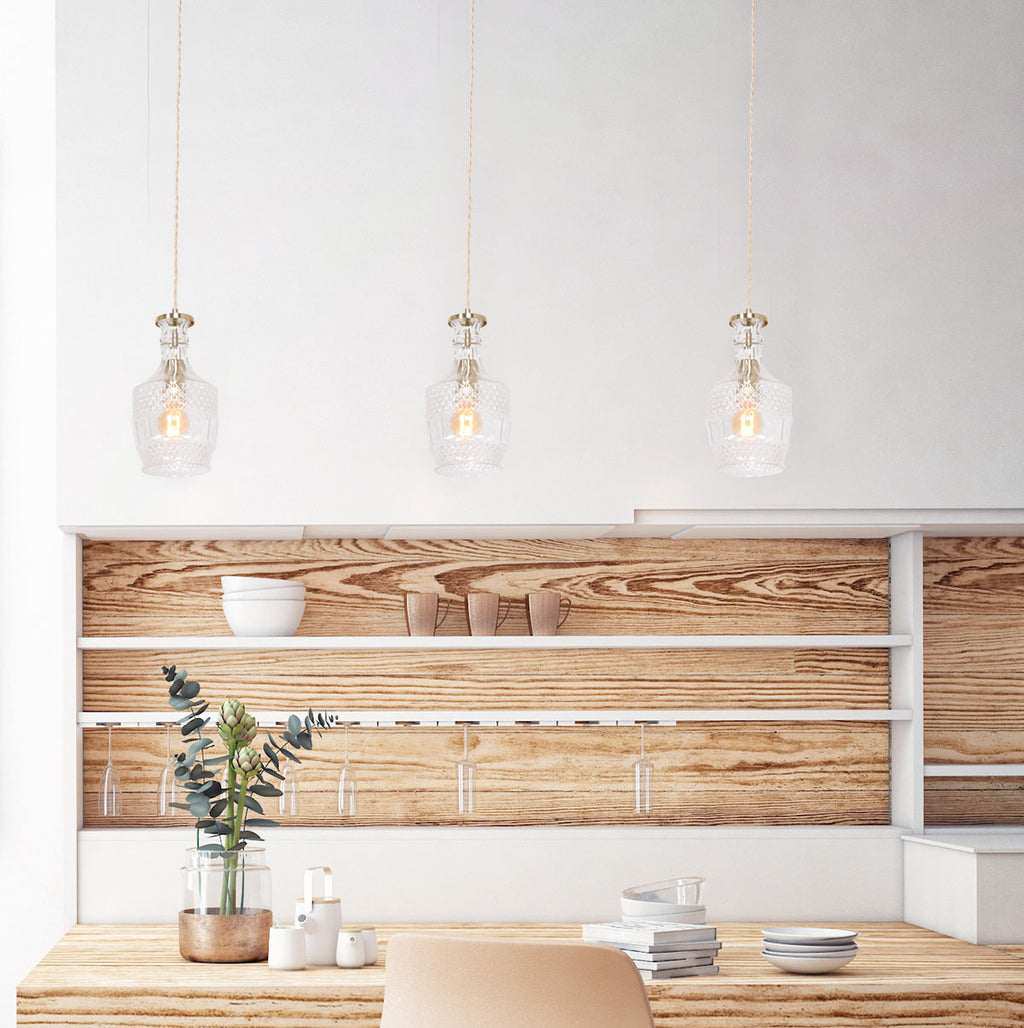 Hanglamp Grazio Glass 3494ME Messing met E14 fitting