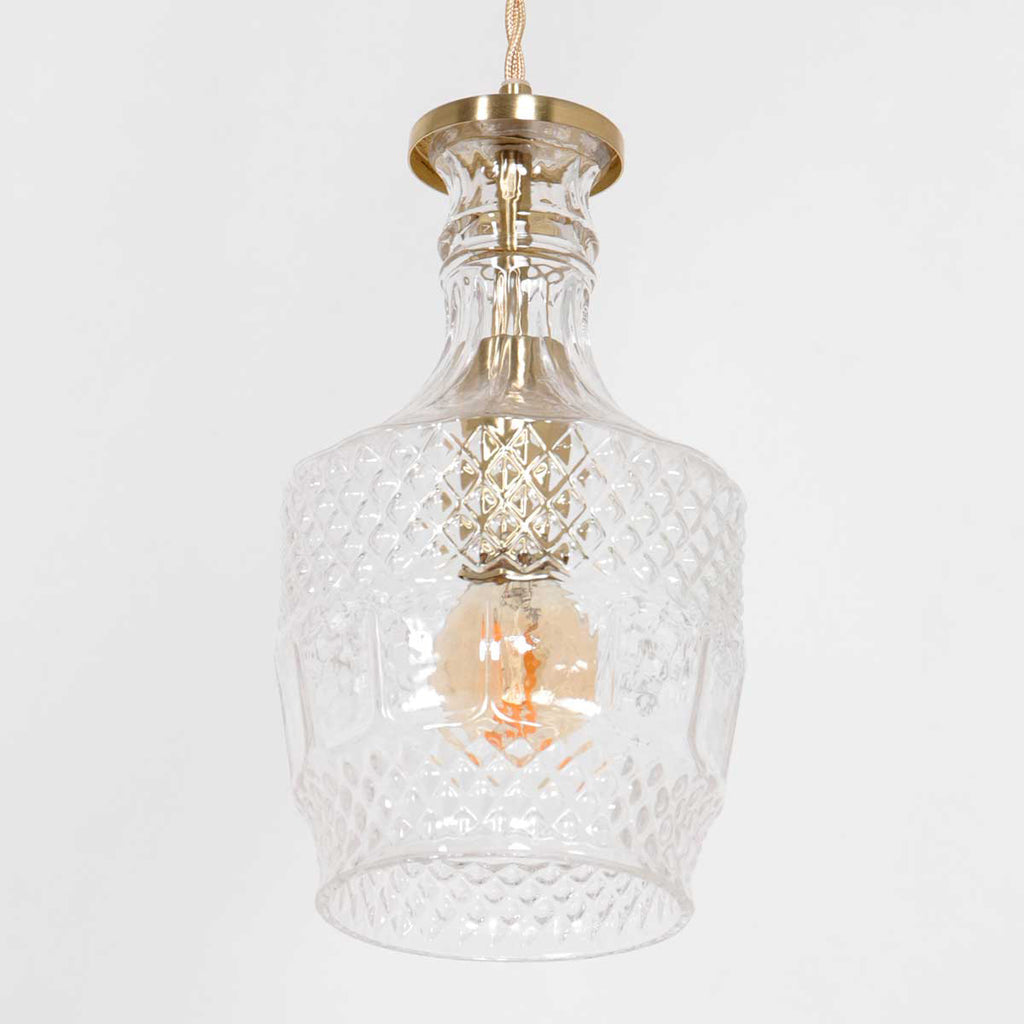 Hanglamp Grazio Glass 3494ME Messing met E14 fitting