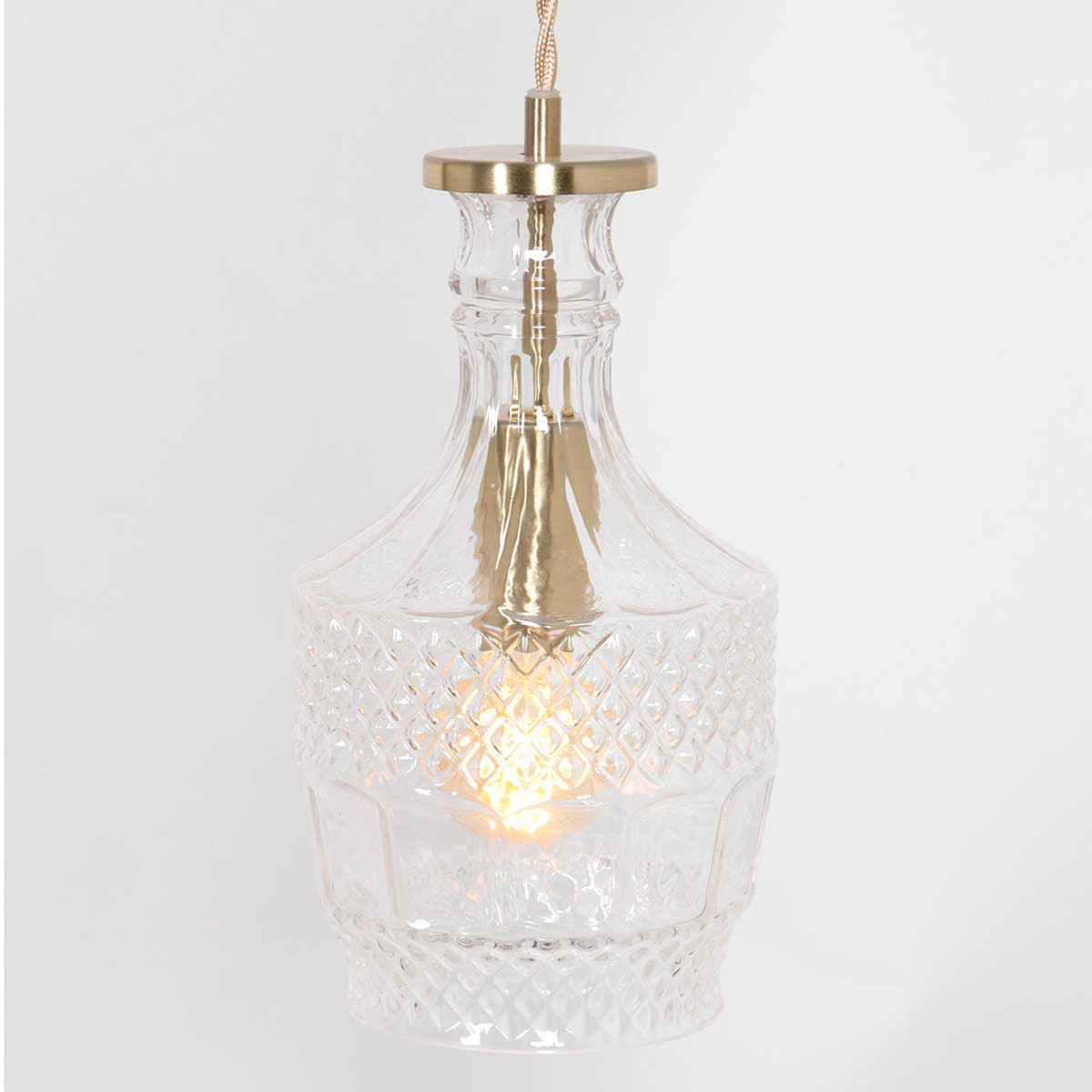 Hanglamp Grazio Glass 3494ME Messing met E14 fitting