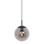 Hanglamp Bollique 3497ZW zwarte lamp met smoke glas Ø25 cm