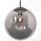 Hanglamp Bollique 3497ZW zwarte lamp met smoke glas Ø25 cm