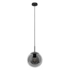 Hanglamp Bollique 3497ZW zwarte lamp met smoke glas Ø25 cm