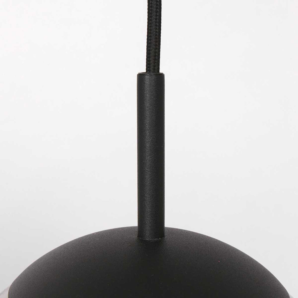 Hanglamp Bollique 3497ZW zwarte lamp met smoke glas Ø25 cm