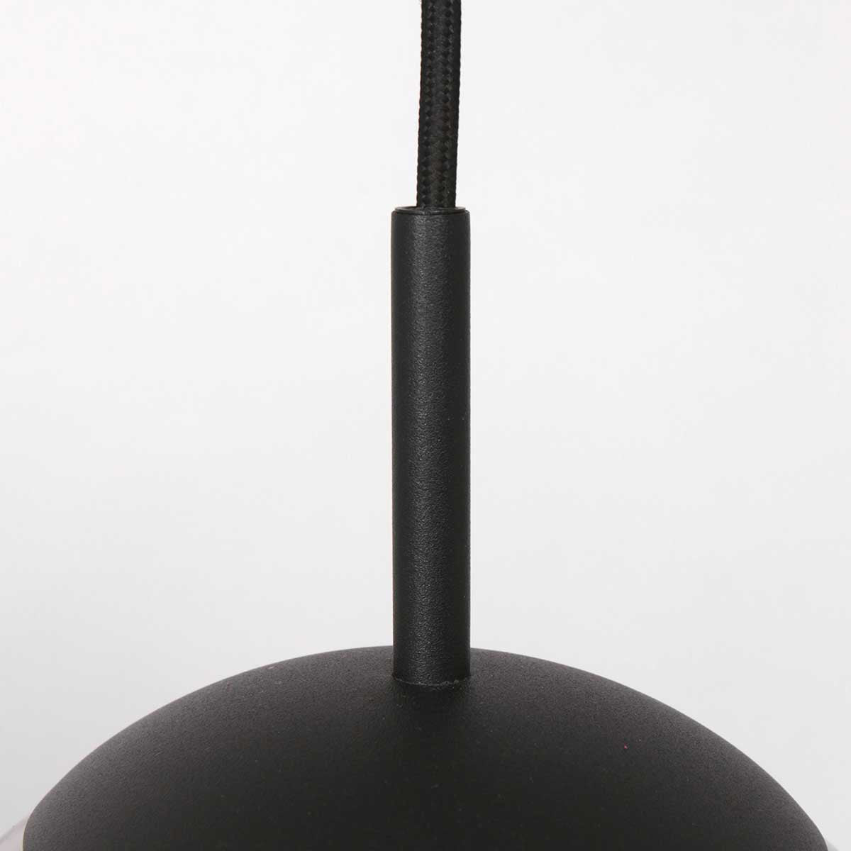 Hanglamp Bollique 3497ZW zwarte lamp met smoke glas Ø25 cm