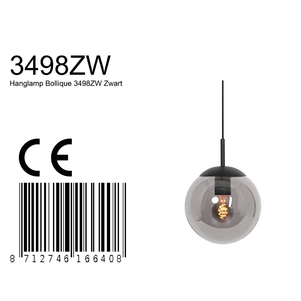 Hanglamp Bollique 3498ZW Zwart