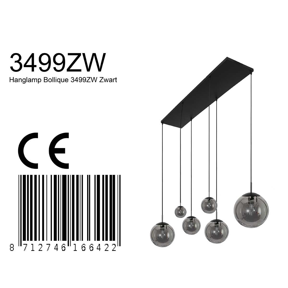 Hanglamp Bollique 3499ZW Zwart