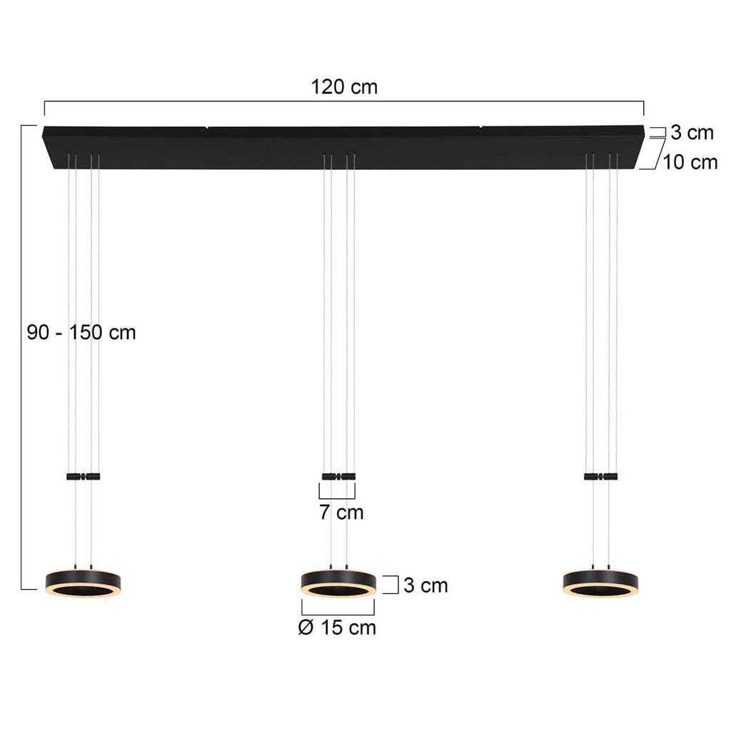 Hanglamp Piola 3501ZW Zwart