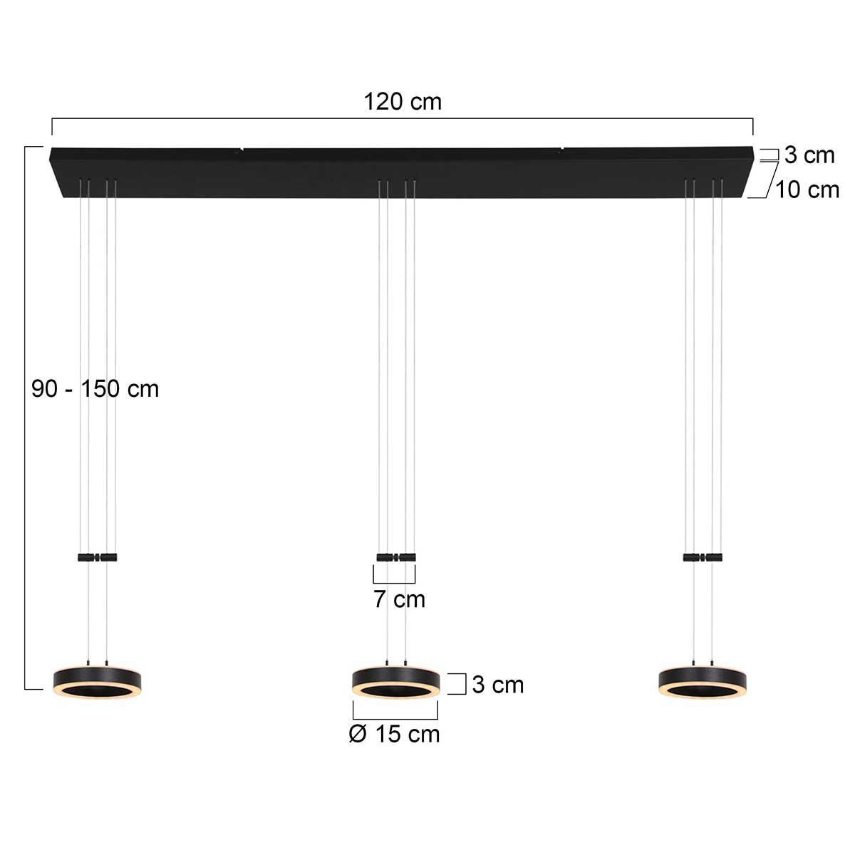 Hanglamp Piola 3501ZW Zwart