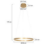 Hanglamp Ringlux 3502GO gouden LED ringlamp Ø60 cm
