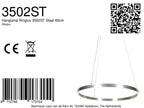 Hanglamp Ringlux 3502ST stalen LED ringlamp Ø60 cm