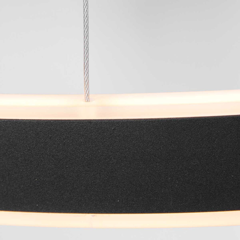 Hanglamp Ringlux 3502ZW zwarte LED ringlamp Ø 60 cm