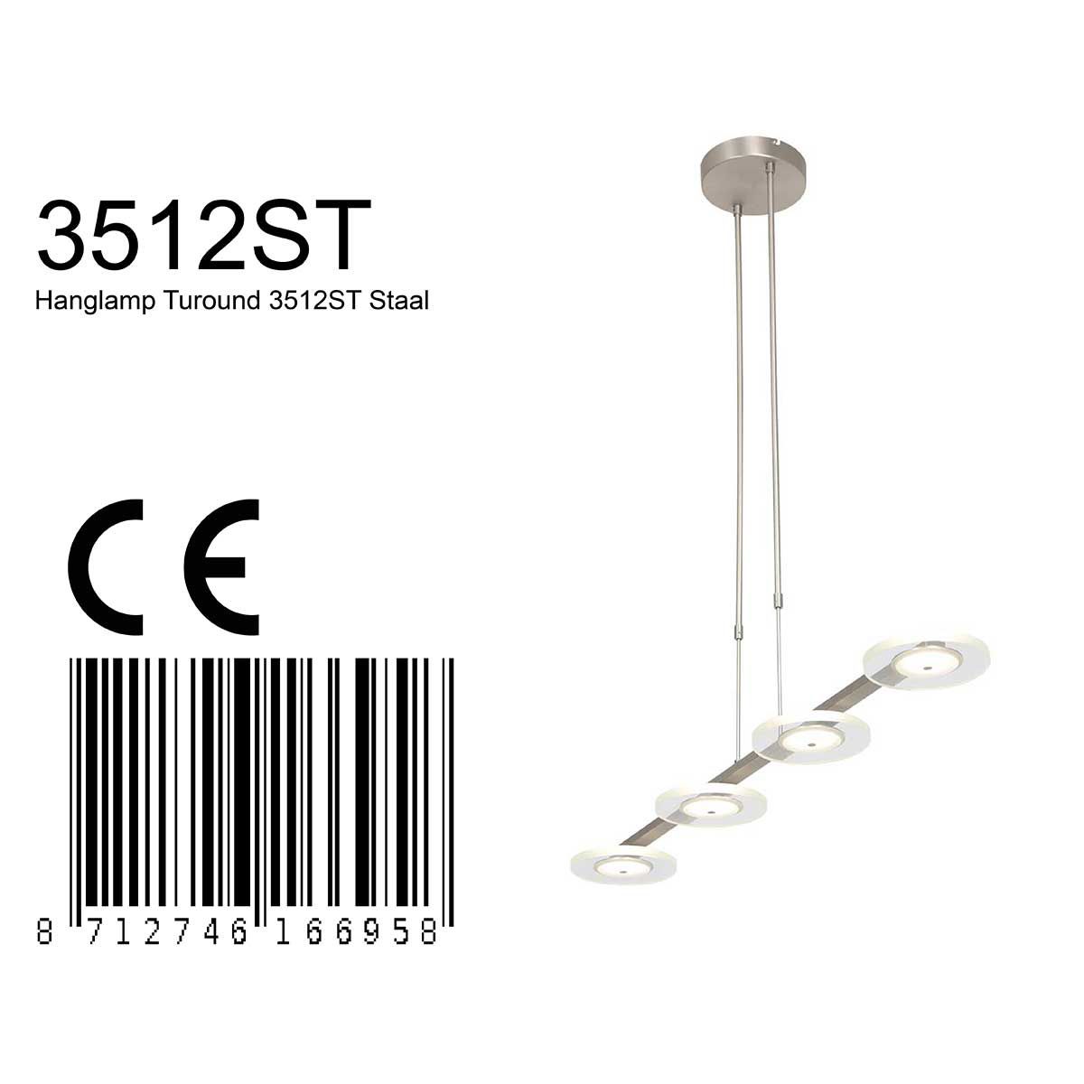 Hanglamp Turound 3512ST Staal