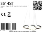 Hanglamp Ringlux 3514ST Staal 60cm met binnenplaat