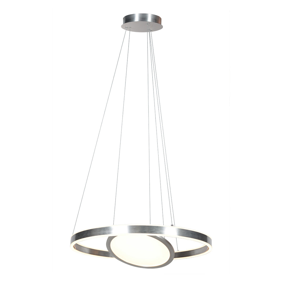 Hanglamp Ringlux 3514ST Staal 60cm met binnenplaat
