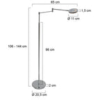 Soleil 3515CH vloerlamp – oplaadbaar leeslamp-design in chroom