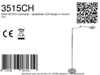 Soleil 3515CH vloerlamp – oplaadbaar leeslamp-design in chroom