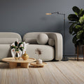 Zwarte vloerlamp Soleil 3515GO met goudkleurige details – Oplaadbare accu en zwenkarm