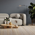 Zwarte vloerlamp Soleil 3515GO met goudkleurige details – Oplaadbare accu en zwenkarm