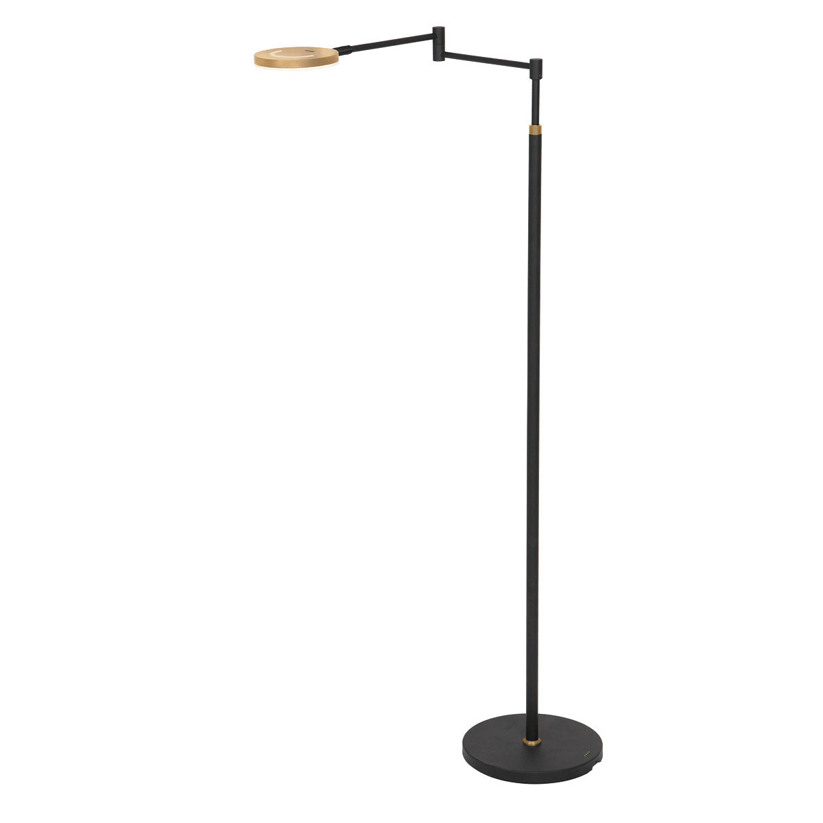 Zwarte vloerlamp Soleil 3515GO met goudkleurige details – Oplaadbare accu en zwenkarm