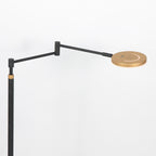 Zwarte vloerlamp Soleil 3515GO met goudkleurige details – Oplaadbare accu en zwenkarm
