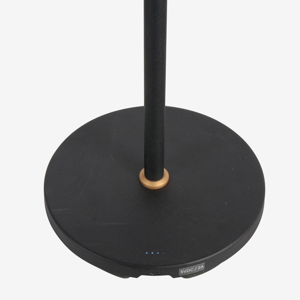 Zwarte vloerlamp Soleil 3515GO met goudkleurige details – Oplaadbare accu en zwenkarm