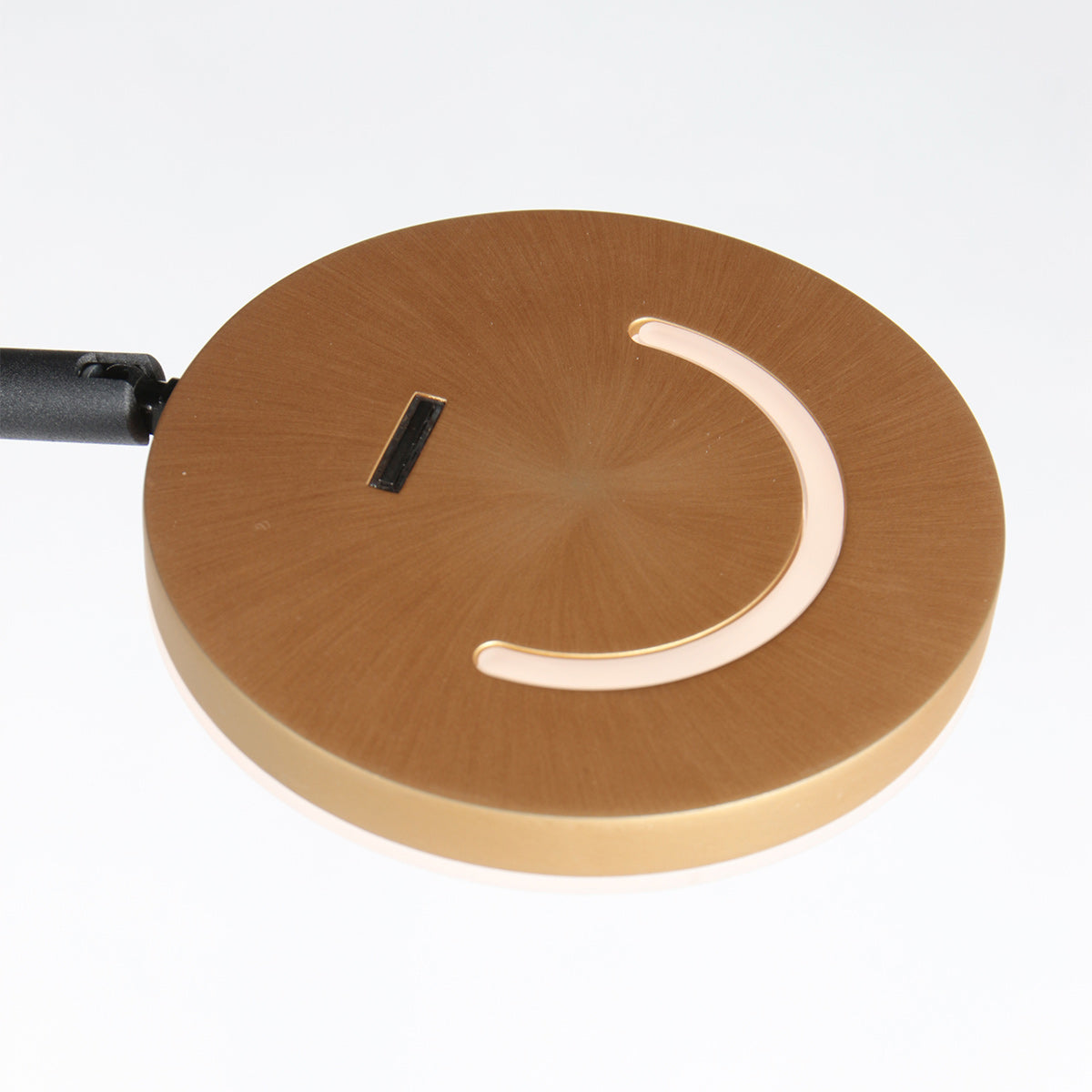 Zwarte vloerlamp Soleil 3515GO met goudkleurige details – Oplaadbare accu en zwenkarm