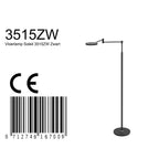 Vloerlamp Soleil accu 3515ZW zwart met zwenkarm