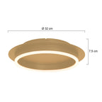 Plafondlamp Ringlux 3655GO gouden plafondlamp met warm LED licht