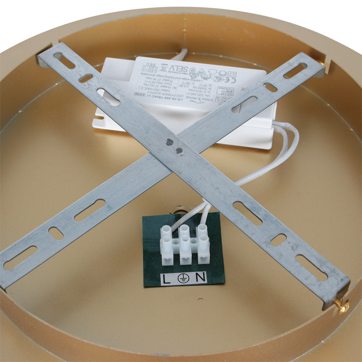Plafondlamp Ringlux 3655GO gouden plafondlamp met warm LED licht