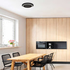 Plafondlamp Ringlux 3655ZW zwarte plafondlamp met warm LED licht